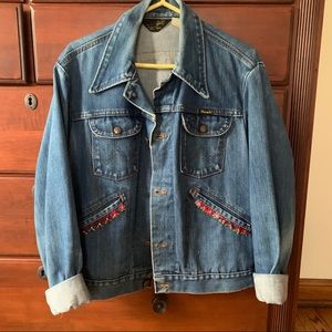 vintage wrangler denim jacket with embroidery